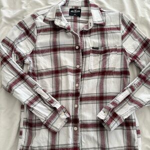 Hollister Red and White Plaid Shirt